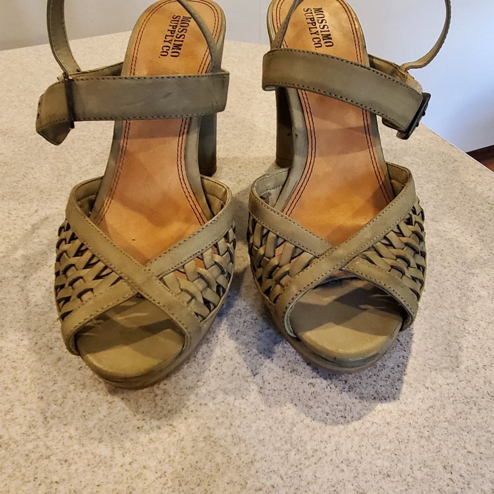 Peep Toe heels - in an Olive Green
